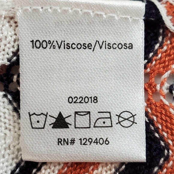 Lascana Chevron Print Tie Front Cardigan Size L Open Weave Details Lightweight - Picture 8 of 10